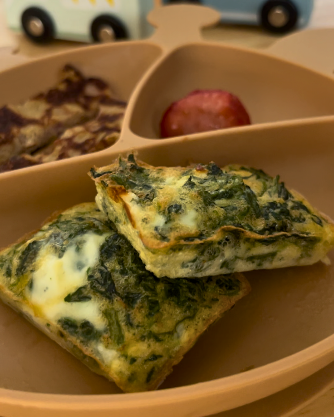 Bouchée omelette aux épinards
