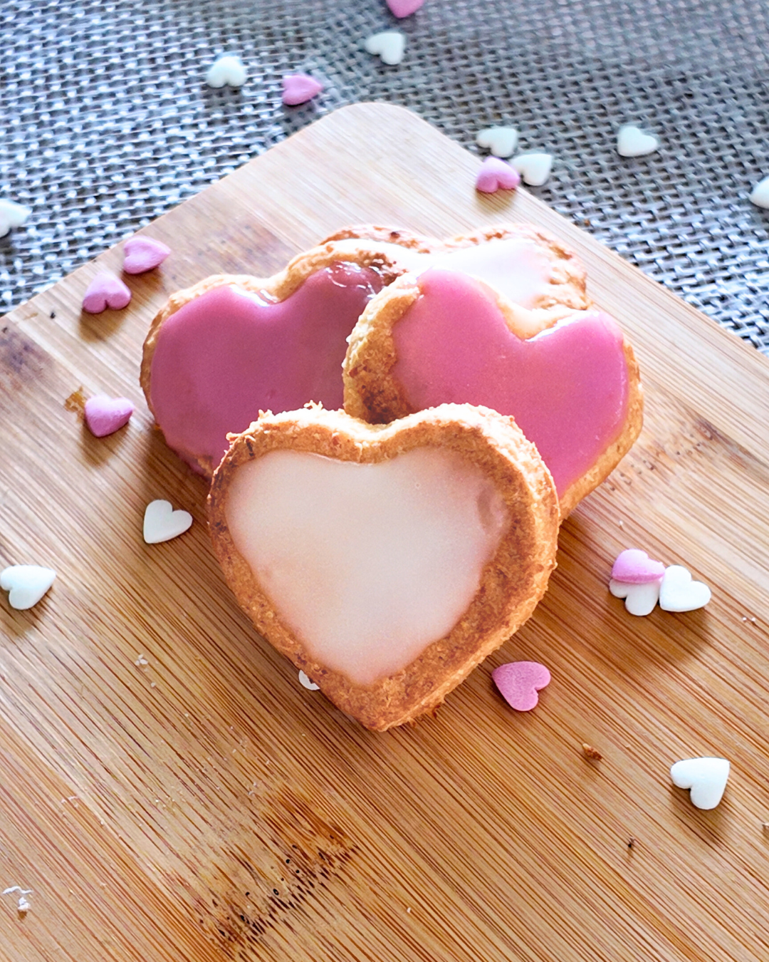 Petits cœurs sablés coco